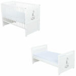 BabyNeeds Patut din lemn Nadia II Girafa 120x60 cm multifunctional Alb - Babyneeds (BONAD2G01AL)