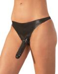 Late X Bikini cu Dildo, Latex, Negru, S-L