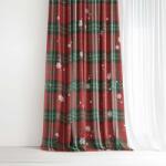 Goldea dekoratív drapéria - piros kockás hópelyhekkel 220x150 cm