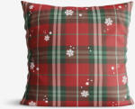 Goldea dekoratív párnahuzat - piros kockás hópelyhekkel 50 x 50 cm