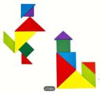  Puzzle 2D, din lemn, magnetic, Tangram, 7 piese (dg_12)
