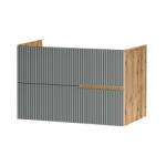 Fluminia Mobilier pentru lavoar pe blat, finisaj riflat 80 cm, verde, Fluminia Malta (MALTA2-82-RN-SA-C)