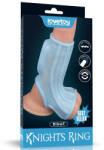 Lovetoy Vibrátoros péniszgyűrű herepánttal, Lovetoy, Ridge Knights, 2, 5-2, 9 cm átmérő, kék, 1 sebességes, elemes (CR2032)