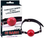 Chisa Novelties Golyós szájpecek, Chisa Novelties, Red Ball Gag, 4, 5-4, 9 cm, piros, ABS, állítható pánt, szájba helyezhető BDSM kiegészítő
