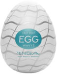 TENGA Maszturbátor tojás, Tenga, EGG WAVY II, 6-10 cm, fehér, rugalmas TPE, belső hullám mintával, vízálló, többször használható, mellékelt síkosítóval