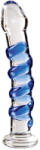 Pipedream - Icicles Üveg dildó, Pipedream Icicles, No. 5, 16-20 cm, áttetsző-kék, spirálbordás, ívelt, hűthető és melegíthető, vízálló, uniszex
