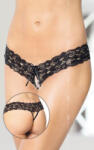 Softline Szexi tanga, Softline, G-String 2456, M/L, fekete, műszálas, nyitott, erotikus, kényelmes, mindennapi viselethez és intim együttléthez