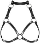 Obsessive Hám melltartó, Obsessive, A740, One Size, fekete, műbőr, nyitott mell, fém gyűrűk és szegecsek, állítható nyak- és hátpánt, nem rugalmas
