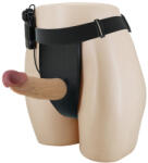 Pretty Love Felcsatolható vibrációs dildó, Pretty Love, Draven, 17 cm, testszínű, távirányítós, vízálló, hám