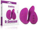 Lovetoy Csikló- és G-pont vibrátor, Lovetoy, O-Sensual Double Rush, 6-10 cm, 3-3, 4 cm, lila, távirányítós, akkumulátoros, szilikon, 8 rezgési mód