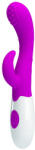 Pretty Love G-pont vibrátor csiklóizgatóval, Pretty Love, Bruno, 3-3, 4 cm átmérő, lila, kétmotoros, 7 mód, 3 sebesség, szilikon, hipoallergén, elemes (2xAAA)
