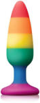 NS Novelties Análdugó, NS Toys, Colours Pride Edition Pleasure Plug Medium, 11-15 cm, szivárvány, tapadókorongos, orvosi szilikon, vízálló