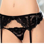 Softline Harisnyatartó, Softline, Garterbelt 3309, M/L, fekete, műszálas, szexi, combfixhez, mintázathoz illő bugyival