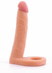Lovetoy Herepántos dildó, Lovetoy, Ultra Soft Double #2, 11-15 cm, átmérő 2, 5-2, 9 cm, testszínű, puha TPE, erezett, realisztikus, vízálló, análbarát
