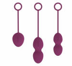 SVAKOM Gésa golyó szett, Svakom, Nova Ball Violet, 3 db, 49/75/95 g, 3-3, 4 cm, lila, szilikon, vízálló, vibrációs hatású