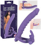 You2Toys 3 az 1-ben vibrátoros péniszgyűrű szett, You2Toys, Los Analos, 20 cm, lila, szilikon, vízálló, kivehető minivibrátor, 2 x AAA elemes