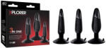 Nmc Análdugó szett, NMC, Xplorer Butt Plug Kit, 3 db, 10, 1-12, 7 cm hossz, 2-4, 2 cm átmérő, fekete, PVC, letapasztható, stimuláló felület