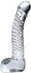 Pipedream - Icicles Üveg dildó, Pipedream, Icicles No. 61, 16-20 cm, áttetsző, spirálbarázdás, herés, realisztikus, vízálló