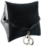Pipedream - Fetish Fantasy Series Felfújható pozíciós párna, Pipedream, Deluxe Position Master with Cuffs, 36-40 cm, fekete, vinil, bilincsekkel, 136 kg-ig terhelhető