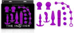NMC Anál szett, Nmc, THE INSIDER, 14 cm vibrátor, lila, 10 rezgésmód, 3 méretű análdugó, 27 cm golyósor, 2 mellbimbó pumpa, szilikon, elemes