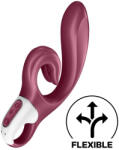 Satisfyer G-pont vibrátor, Satisfyer, Love Me, 21-25 cm, bordó szilikon, vízálló, akkumulátoros, osztott csiklóizgató karokkal, 3 motor, 12 program