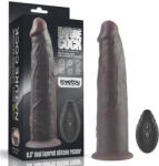 Lovetoy Realisztikus vibrátor, Lovetoy, Dual Layered Silicone Rotator, 22, 9 cm, 4, 8 cm, barna, távirányítós, forgó, tapadókorongos, szilikon, akkumulátoros