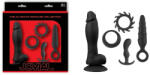 NMC Análszett, NMC, Jovial Kit Set II, dildó 18, 5 cm (4, 2 cm átmérő), fenékdugók 10 és 13, 5 cm, péniszgyűrűk 3, 7 és 4 cm, fekete, szilikon