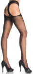 Leg Avenue Nyitott harisnyanadrág, Leg Avenue, Sheer Suspender Pantyhose, plusz méret, fekete, áttetsző, harisnyatartós hatású, szexi, rugalmas poliamid