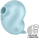 Satisfyer Csiklóvibrátor, Satisfyer, Sassy Seal, 9, 7 cm, kék, Air Pulse nyomáshullám technológia, 2 motoros, akkumulátoros, vízálló (IPX7), szilikon