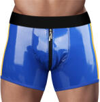 Lovetoy Felcsatolható hám, Lovetoy, Chic Strap-On Shorts, S/M (81-89 cm derékbőség), kék, szilikon O-gyűrű, uniszex boxer fazon