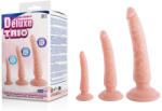 Nmc Realisztikus dildó szett, NMC, Deluxe Trio, 3 méret: 11, 4 cm (Ø 2, 3 cm); 16, 5 cm (Ø 3, 4 cm); 21, 6 cm (Ø 4, 3 cm), testszínű, letapasztható, erezett, PVC