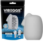 VIBEGGS Vibráló maszturbációs tojás, VIBEGGS, Blow Misty, 4, 5 x 7 cm (akár 18 cm-ig nyúlik), fehér, vízálló, rugalmas TPE, egyszer használatos