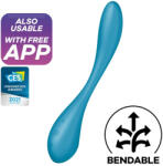 Satisfyer G-pont vibrátor, Satisfyer, G-Spot Flex 5+, 19, 9 cm, petrolkék, kétmotoros, rugalmas, app-vezérelt, akkumulátoros, vízálló (IPX7), szilikon