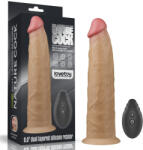Lovetoy Realisztikus vibrátor, Lovetoy, Dual Layered Platinum Silicone Rotator, 22, 9 cm, testszínű, szilikon, 360° forgó csúcs, távirányítós, akkumulátoros