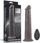 Lovetoy Realisztikus vibrátor, Lovetoy, Dual Layered Silicone Rotator, 25 cm, barna, 10 rezgés/forgás, szilikon, távirányítós, tapadókorongos, akkumulátoros