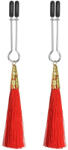 Lovetoy Mellcsipesz, Lovetoy, Glamor Tassel, 11-15 cm, piros, fém, bojtokkal díszített, szorító hatású fétis kiegészítő az érzéki mellbimbó-izgatáshoz