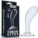 Lovetoy Prosztata masszírozó, Lovetoy, Flawless Clear, 15 cm, átlátszó TPE, tapadókorongos, vízálló, anatómiai ív, vízbázisú síkosítóhoz