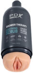 Pipedream - PDX Plus Letapasztható műpunci, Pipedream PDX Plus, Shower Therapy Soothing Scrub Light, 16-20 cm, testszínű, realisztikus, TPR, samponos flakon kinézet