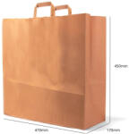 BAG Papírtáska, BAG, Paper Bag, 45 x 47 x 17 cm, barna, papír, nagy méretű, ajándékozáshoz vagy bevásárláshoz