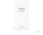 LELO Óvszer, Lelo, HEX Original, 12 db, áttetsző, extra vékony (0, 055 mm), sikosított, belső méhsejtrács szerkezet, erős és rugalmas, latex