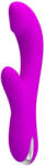 Pretty Love Multifunkcionális vibrátor, Pretty Love, Cornelius, 21-25 cm, lila, kétmotoros, 12 funkciós, melegítős, csiklóizgatóval, akkumulátoros