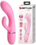 Pretty Love G-pont vibrátor csiklóizgatóval, Pretty Love, Marski, 16-20 cm, rózsaszín, szilikon, akkumulátoros, vízálló, 10 funkciós, selymes, kezdőknek