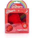 Ünihörn Csiklóvibrátor, Unihorn, Cupid's Beau, 6-10 cm, piros, akkumulátoros, vízálló, szilikon, két motor, szív alakú nyelv, unikornis dizájn