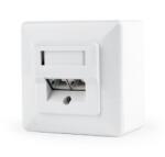 Gembird PRIZA RJ-45 aplicabila cu 2 iesiri GEMBIRD pt. cablu STP, Cat6, Keystone (LSA) x 2 | RJ-45 (M) x 2, plastic, 1 buc, MWS-2S6-01 (MWS-2S6-01)