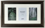 Kenro Bergamo Charcoal multi képkeret, 3db 10x15, faerezet hatás, ezüstszínű matt szegély, szénbarna