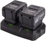 Hyundai dupla dokkolós töltő + 2db 20V/4.0Ah töltöttség kijelzős akkumulátor szett