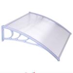 BipiLine Műanyag Előtető, 100x90 cm, Fehér Színű Fali Tartóelemekkel, Áttetsző Polikarbonát Lapokkal (ET-100-90-W)