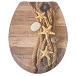 Bath Duck Wc-Ülőke - Mdf - Mintás - Rozsdamentes Acél Zsanérokkal - Rope (TS-MDF-SS-D-ROPE-BPW)