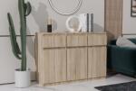 Mindigbútor Palma LUX M 3 ajtós, 3 fiókos komód sonoma színben - mindigbutor