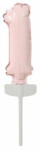 Amscan Pastel Pink, Rózsaszín 1-es szám fólia lufi tortára 13 cm DPA9912705 (DPA9912705)